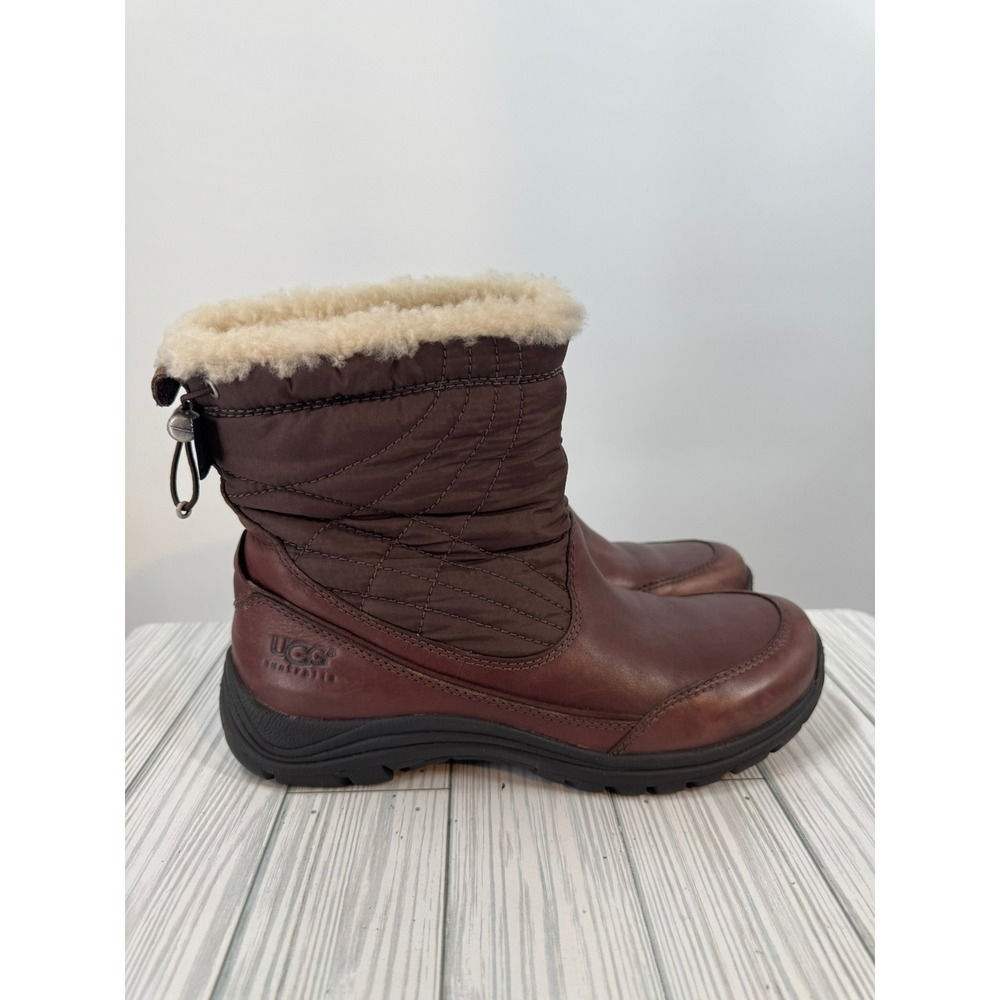 UGG Women's Size 9 Waterproof Boots Stormburst Brown Vibram Shearling Fur Lined - Picture 7 of 15